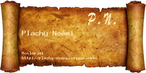 Plachy Noémi névjegykártya